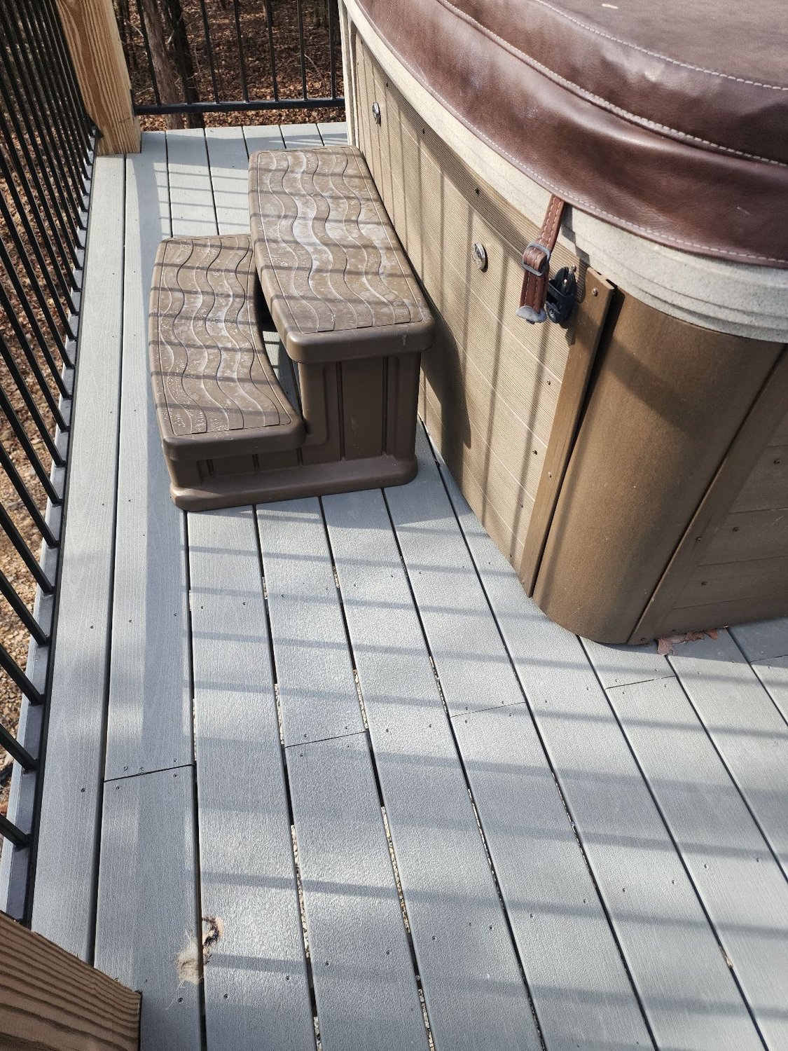Deck by the hot tub in its documented reference state