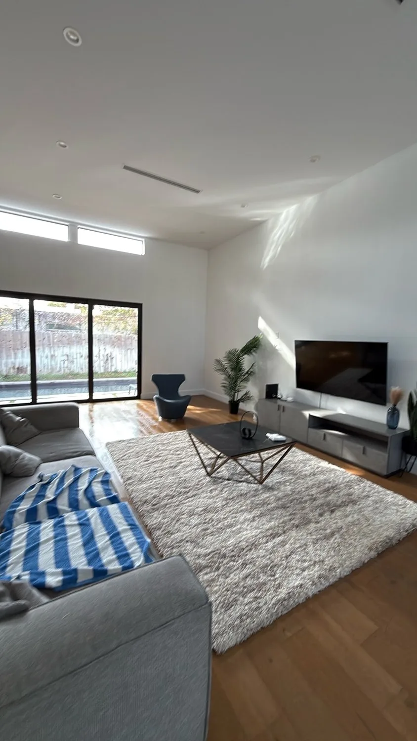 Living room - before, with area rug